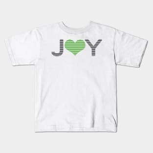 Joy - heart - black and green. Kids T-Shirt